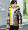 New Children Winter Jacket Płaszcz dla dzieci Silver Gold Boys Casual Hooded Coats Ubrania dziecięce Kid Pink Lighta Jacka 4636085