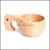 Drinkware Kitchen, Dining Bar Gardencreative Kuksa Wood Cup Handmased Drinking Mug Wood Crafts Home Decoration Gift M03 21 Cups Saucers D