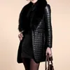 Langarm Faux Pelzmantel Frauen Leder Pelz Jacke Plus Größe Langen Mantel 2020 Neue Winter Mode Teddy Vorne Offen mantel