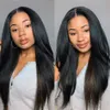 Brazilian Yaki T Part Lace Front Wigs 13x4x1 130% Density Human Hair Kinky Straight Wig For Black Women