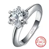 Luxury Solitaire 1CT Lab Lab Diamond Ring 100 Real 925 STERLING SIGHER ANGAGING BALANS DE MARIAGE POUR LES FEMMES BILLESS DE BUDAL PARTY2943307
