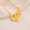 Modischer Anhänger, Buchstabe Gott-Gruppe, 18 Karat Gelbgold gefüllte Halskette, Gott, großes koreanisches Nymphen-Studentenschlüsselbein