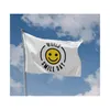 Journée mondiale du sourire Drapeaux minimalistes de 3x5 pieds Bannières en polyester 100D Intérieur Extérieur Couleur vive de haute qualité avec deux œillets en laiton