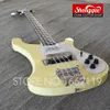 Promotion! 4 Strings 4003 Chris Squire Signature Cream Electric Bass Guitar Neck Thru Body, Rosewood Fingerboard Dot Inlay