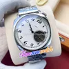 40mm Historiques American 1921 82035 Automatisk Mens Watch White Tourbillon Ring Rostfritt stål Armband Klockor TimeZoneWatch E130B6.