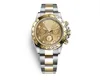 Luksusowy zegarek męski kolorowy Diamond Bezel Gold 316L Bransoletka ze stali nierdzewnej Seria Tona Series 40 mm zegarki moda szafir szklar