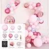 Party Decoration 86 stks / set Macaron Ballon Garland Arch Kit Baby Roze Ballonnen Confetti voor Douche Meisje Verjaardagshuwelijk