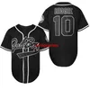 #10 Biggie Smalls Bad Boy Plain Hip Hop Kleding Hipster Baseball Kleding Button Down Shirts Sport Uniformen Heren Jersey Zwart S-XXXL