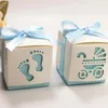 Baby shower godis låda presentförpackning gullig fotmönster papper dop barn födelsedag favoriserar gåvor söt väska evenemang fest leveranser dekor