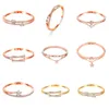 Rose Gold Fashion Women Bracelet Letter Swan Star Crystal Charm Bracelet for Women New Famous Jewelry