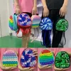 Regenbogen Tie Dye Zappeln Rucksack Pops Tasche Spielzeug Reliver Stress Spielzeug Push Blase Antistress Spielzeug Sensorische Kind Spielzeug Rucksäcke weihnachten Geschenk