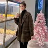 Cappotto da abito scozzese in misto lana da donna corto da donna 2021 inverno piccolo temperamento sciolto di lana