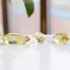 10Pcs Handmade Polished Citrine Quartz Double Terminated Point Carved Healing Reiki 6 Sided Natural Yellow Crystal Gemstone Prism Specimen