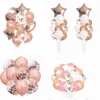 Party Decoration Rose Gold Ballonger Set Confetti Latex Ballons Bröllop Balonger Tillbehör Grattis på födelsedatur Dekorationer Kids Baby Shower Favoriter