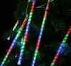 LED 가벼운 스틱 멀티 컬러 13.1ft 유성 샤워 비 튜브 8 크리스마스 조명 웨딩 파티 가든 크리스마스 Stringoutdoor 실내 장식