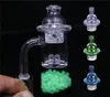 100% Quartz Banger Nail med Spinning Carb Cap 90 grad 4mm Tjock 25mm med glöd TERP Pärlor Rök tillbehör Tobak Bong Verktyg