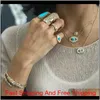 18K Plaqué Or Turc Evil Eye Collier Chanceux Fille Cadeau Baguette Cubic Zirconia Turquoise Geomstone Top Qualité Evil Eye Bijoux Hqk Ay5Tz