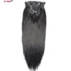 16-28 inches 10pcs Set 220g 100% Brazilian Remy Clip-in Human Hair Extensions Clips Full Head Natural Straight