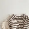 Spring Arrival Girls Long Sleeve Striped T Shirt Kids Korean Design Tops Clothes 210528