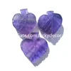 10pcs Incredibile naturale blu viola viola al quarzo cristallo di cristallo di pietra scolpatura a mano a forma di cuore foglia foglia foglie figurine esemplare da collezione