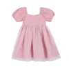 3-8t Girls Princess Sukienki Ubrania Dzieci Zagraniczne Rękaw Puff Cute Dress Baby Toddler Girl Fashion Party Dress Clothing Q0716