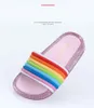 LED Light Up PVC Slippers Fashion Kids Summer Flashing Rainbow Shower Boy Girls Jelly Slider Sandals Loafer Outdoor Home Shoes