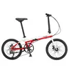 20 tums aluminiumlegering vikning cykelcykel 9-hastighet bärbar urban vikbar cykel dubbelskiva broms vuxna cyklar cykling