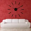 3D Big Acrylique Effet Miroir Horloge Murale Simple Design Mur Art Décoratif Quartz Silencieux Balayage Moderne Grande Horloge Mains Montre Murale 210309