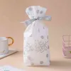 50pcs / lot Eid Moubarak DrawString Plastic Sac Favors Party Decor Snack Sweet Sweet Yummy Goodies Goodies Cadeau de pochettes de poche 211108