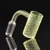 Accesorios para fumar de cuarzo Banger con patrón de tallado profundo Tazón de 20 mm Longitud de 72 mm 10 mm 18 mm 14 mm Macho Hembra Conjunto Dab Rig 813