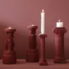 Ljushållare Ancient Greek Roman Column Candlestick Morandi Color Holder Pillar Nordic Home Decorations Ornaments