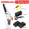 20000mAh 21 V 6 pollici Mini catena elettrica a catena per la catena ricaricabile 2 batterie Potatura Garden Power Tool for Makital 18 V batteria