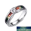 Fashion Rainbow Engagement Promise Rings For Women Zircon Rhinestone Vintage Luxury Finger Ring Wedding Party Jewelry Gift  Factory price expert design Quality