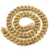 Benutzerdefinierte Größe 13/15mm Herren Hiphop Edelstahl Curb Cuban Link Kette Gold Schwarz Halskette Coole Männer Schmuck Geschenk