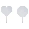 Heart-shaped Cake Insert Card Favor Multicolor Acrylic Cake Toppers Blank DIY Birthday Blessing Label Festival Party Anniversary Cakes Ornament