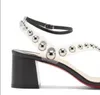 Zomer hoogwaardige sandalen spikten des low hakken voor vrouwen Fashion Classic Open Tenes Knopen Pumps Sandal4845174