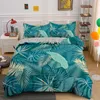 Comforter Cover Tropical Botanical Leaves Duvet Bedding Set Quilt Microfiber Decoration 210309