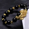 Pixiu Red Black Green Obsidian Beads Armband Feng Shui Good Wealth Luck Armband Unisex Pulsera Hombre Pärlor för smycken tillverkning2538619