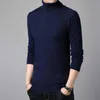 Klassieke mode coltrui trui heren casual breien truien mannelijke sweaters slanke herenkleding rooster solide truien 211006