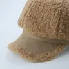 Berets hoeden voor vrouwen baret winter achthoekige hoed schilder patchwork pluche bont vrouwelijke vintage luxe gorras para mujer