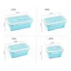 4 قطعة مجموعة الأزرق الطعام الدرجة Silicone Box قابلة للطي الحاوية الصديقة للبيئة Bento MIC المحمولة القابلة للطي MIC Y200429
