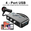 4 Porta USB 3 Way Auto Cigarro Cigarro Cigarro Socket Splitter Plug Adapter DC 5V 1A + 2.1A para todos os telefones e PC Mp3