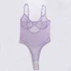 femmes sexy Teddy body lingerie dentelle maille transparent à armatures recueillir soutien-gorge broderie pyjamas sous-vêtements 211104