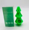 Pipa da fumo in silicone a forma di albero di Natale Dab Rig Glass Bong Recycler Water Pipes da 4,8 pollici