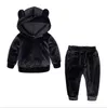 2021 autumn fashion baby girl clothes Sets velvet long sleeve solid zipper jacket+pants 2pcs bebes tracksuit baby boy clothing set