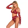 Kadınlar Dantel Lingerie Set Strappy Sütyen Ve İç Halter Babydoll Pijama 211208