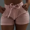 Hög midja heta damer shorts kvinnor sommar kort jeans bandage plus size lady office svart booty träning denim spodenki damskie 210309