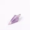 Pendulum Line Cone Stone Pendants Healing Chakra Beads Crystal Quartz Charms för DIY -halsbandsmycken som gör diverse färg1612577
