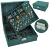 Caixa de jóias veludo estilo europeu camada dupla grande capacidade elegante flanela jóias caixa com líder de moda líder 210315