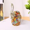 Crystal Glass Arts e artesanato Fatuagens de elefantes Tabela Ornamento Escultura de vida selvagem Fatueta feita à mão em um presente de decoração de casa soprada